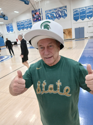 Tom Izzo Fat Hat Autograph MSU Thumbs Up