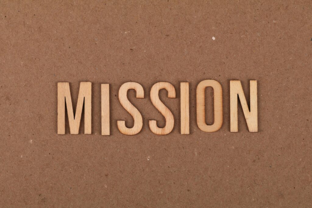 letters spelling 'MISSION' website purpose.