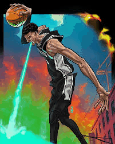 Wemby Art: Matted Picture / Flow Art Mural  - Fire Dragon