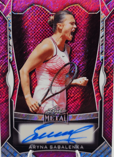 Aryna Sabalenk Autographed Leaf Tennis Trading Card