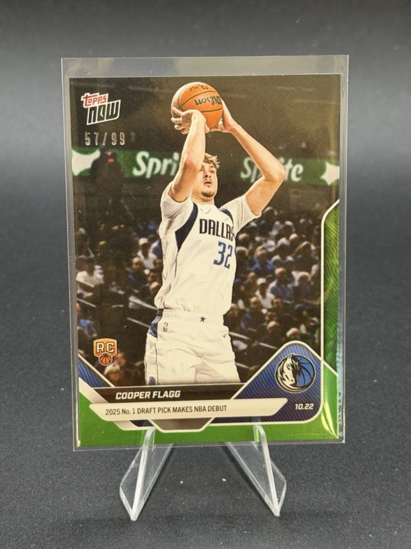 Cooper Flagg 2025 Topps Now GREEN Rookie Card #6 Mavericks