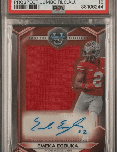 Emeka Egbuka Bowman Autographed Trading Card