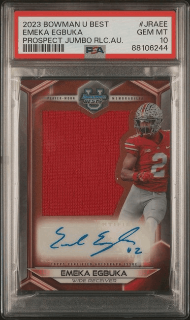 Emeka Egbuka Bowman Autographed Trading Card