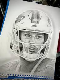 Josh Allan graphic pic, black-white -Buffalo Bills NFL