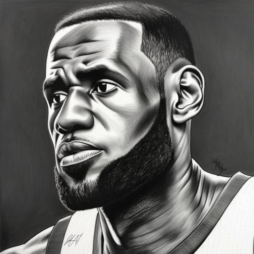 Labron-logo-face.webp Lebron James Poster Glossy Graphic: 'Serious Intent'