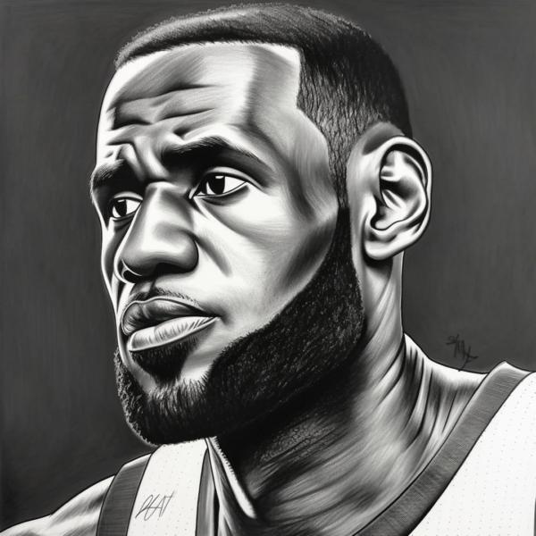 Lebron James Poster Glossy Graphic: 'Serious Intent'