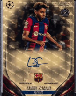 Show Card:  Lamine Yamal 2024 Topps Chrome UEFA Euro Superfractor Autograph