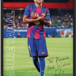 Lamine Yamal auto signed Poster -Cross Arm Celebration