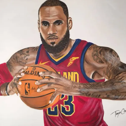 Show Item Only:  Lebron James:  Portrait Cleveland Cavs