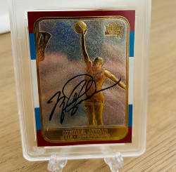 Michael Jordan Gold-Auto-Prizm- Refractor-Graded-GEM-Mint-PIN