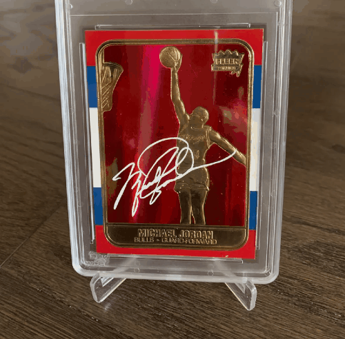 Michael Jordan 23k-Gold-Red-Holo-Refractor Signature S