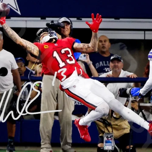 Mike Evans Autographed Tampa Bay Poster Air Catch