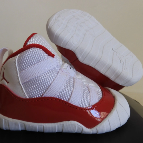 Nike Air Jordan 11 Crib Bootie Cherry White-Varsity Red-Black Sz 4c