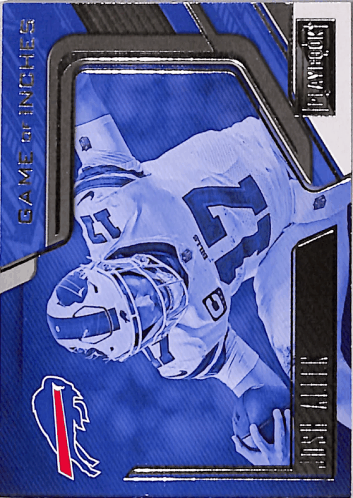 -Patch-lrg-Josh Allen 2022 Panini Playbook Game of Inches Booklet Jumbo Patch