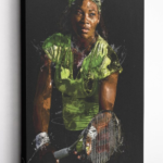 Serena Williams Sports Art - Stretch Canvas Wall Picture - Green Graphic Solid Black