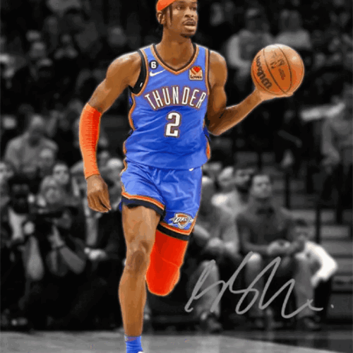Shai Gilgeous Alexander Oklahoma City Thunder OKC Signed Photo Autograph - Wall Art Home