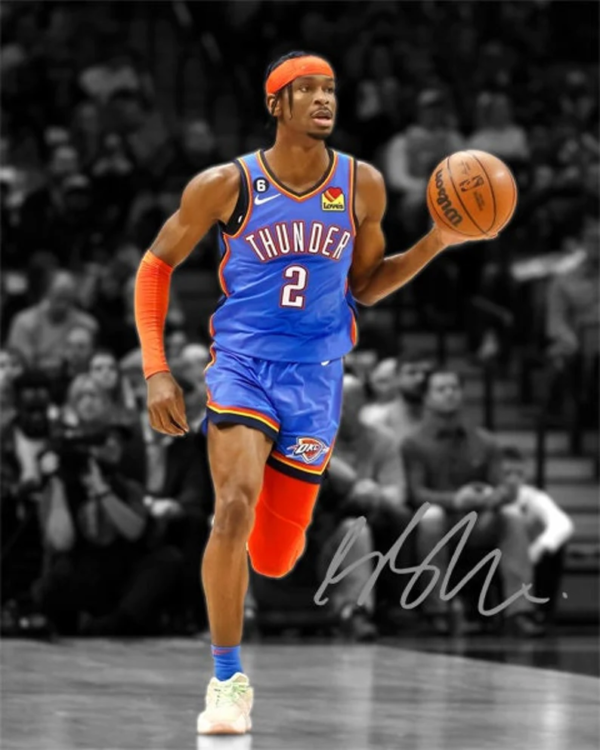 Shai Gilgeous-Alexander Oklahoma City Thunder OKC Signed Photo Autograph Print Poster Wall Art