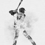 Shohei Ohtani - Los Angeles Dodgers Black and White Canvas Print