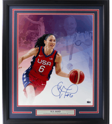 Sue Bird Autographed Framed 16x20 Team USA Basketball Plaque Photo