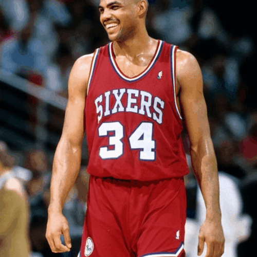 Charles Barkley NBA 76ers Red Uniform