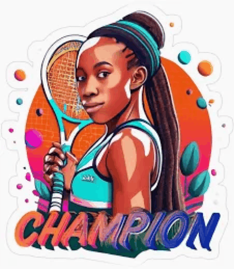 Coco Gauff Sticker - USA OPEN Tennis Champion