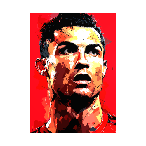 Cristiano Ronaldo: Poster Abstract Art - Matted Poster