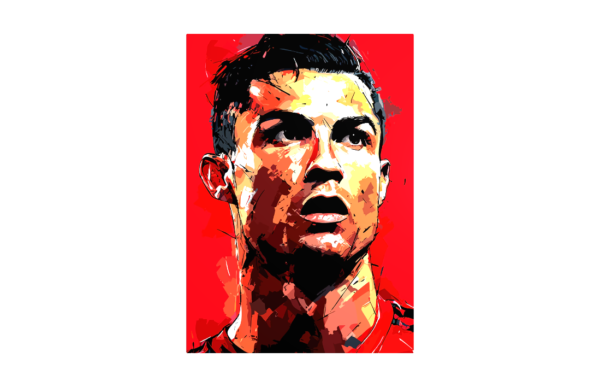 Cristiano Ronaldo: Poster Abstract Art - Matted Poster