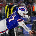 Josh Allen goa; line snow-goal line-reach