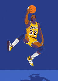 Magic Johnson Lakers Poster: 'Layup Graphic'