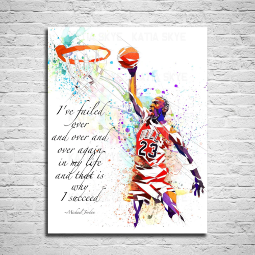 Michael Jordan Canvas Wall Art: Fat Hat 4 Kids Auction Item
