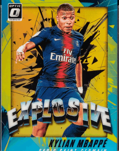Show Card: Kylian Mbappe 2018 Panini Explosive-Optic-Gold #/10