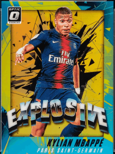 Show Card: Kylian Mbappe 2018 Panini Explosive-Optic-Gold #/10