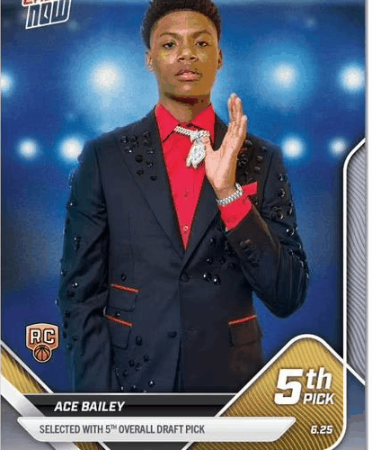 Ace Bailey Trading Card: NBA 2025 Rookie Card 4th Overall Draft Pick