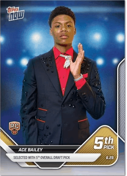 Ace Bailey Trading Card: NBA 2025 Rookie Card 4th Overall Draft Pick