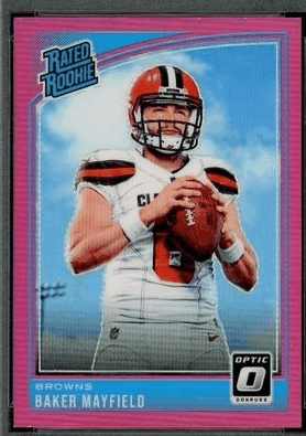 Baker Mayfield Rookie Trading Card 2018 Donruss Optic Pink