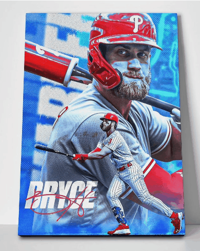 Bryce Harper Wrapped Canvas Wall Display Phillies MVP