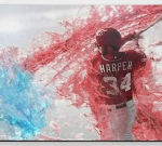 Bryce-Harper-Splash-Poster-Wrapped-Canvas-Size-24x36