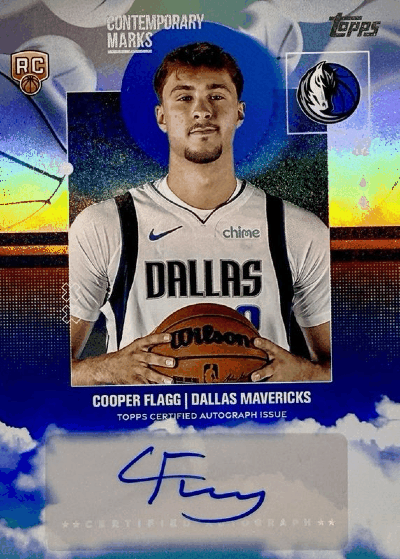 Cooper Flagg Trading Card: 2025 Topps CF Contemporary Marks - Rainbow Foilboard RC
