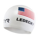 Katie Ledecky USA Silicone Swim Cap White