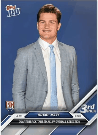 Drake Maye Trading Card NFL Now 2024 Rookie Card