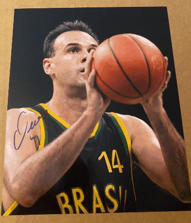 Oscar Schmidt Poster Free throw shot autographed