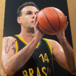 Oscar Schmidt Poster Free throw shot autographed
