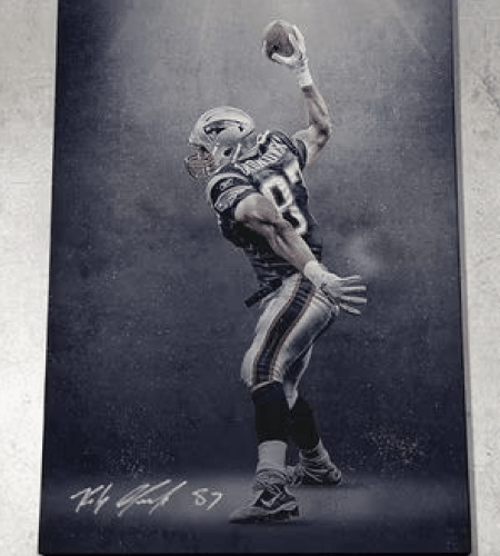 Rob Gronkowski Wrapped Canvas Wall Art - 'The Patriot Spike'