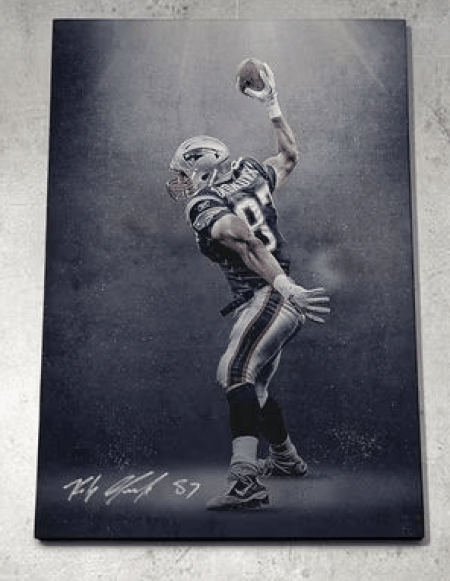 Rob Gronkowski Wrapped Canvas Wall Art - 'The Patriot Spike'