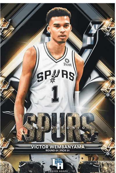 Victor Wembanyama Framed Poster Silk Canvas Stretch Wall Art Print