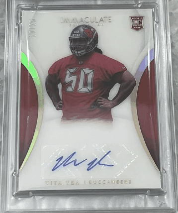 Vita Vea Autographed Rookie Trading Card - 2018 Panini Immaculate Rookie Auto 10-of-25 Gold