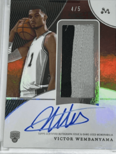 2023-2024 Topps Mercury Victor Wembanyama Rookie Patch Auto Rpa Red