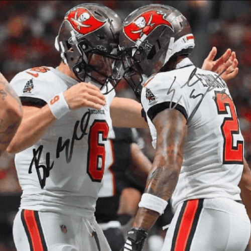 Baker Mayfield Autographed Poster:  'Touchdown Celebration'