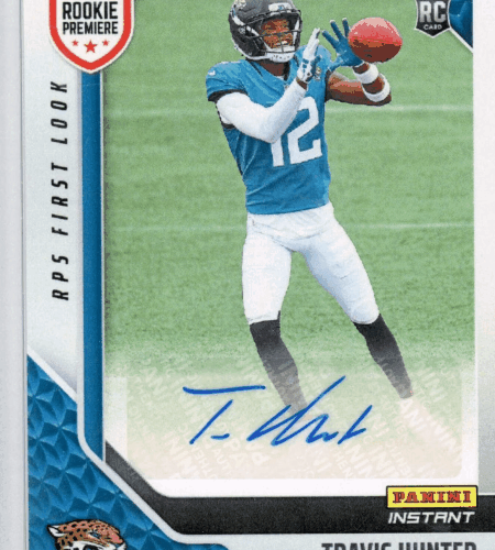 2025 Panini Instant NFL Travis Hunter #35 RPS First Look Auto Jacksonville Jaguars Rookie RC