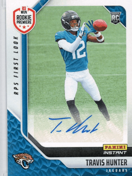 2025 Panini Instant NFL Travis Hunter #35 RPS First Look Auto Jacksonville Jaguars Rookie RC